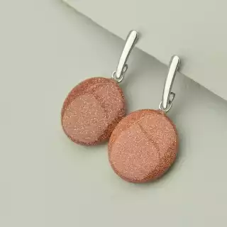 Сережки пусети Stainless Steel Золотий Пісок