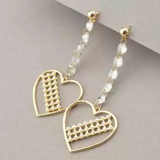 Сережки пусети Xuping Фіаніт (позолота 18к)