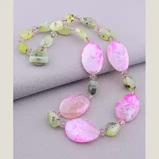 Намисто Агат, Пренит 59 см