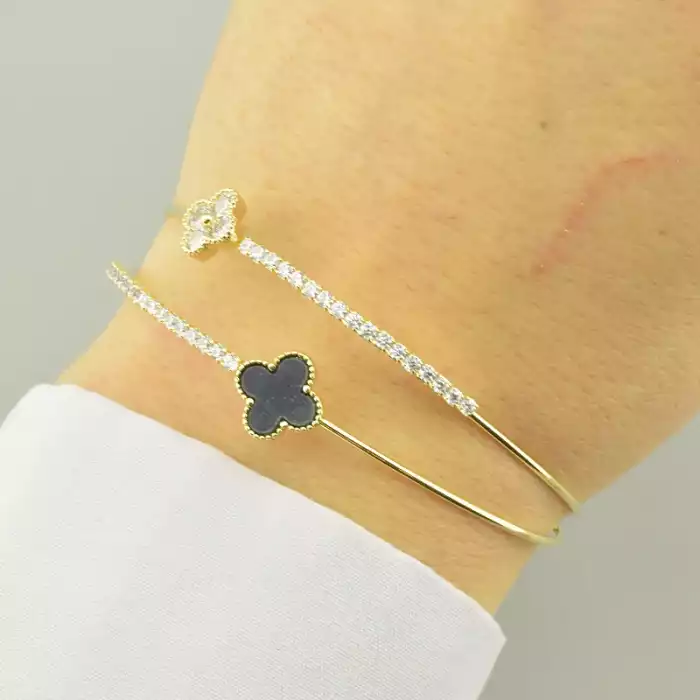 🏷️️ Браслет без застібки Saiya Фіаніт 17 см. (позолота 18к лимонна) ss_92463