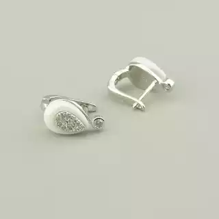 Сережки англійський замок Xuping Фіаніт (родій)