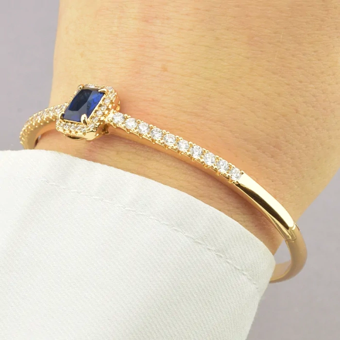 🏷️️ Браслет шарнірний Xuping Фіаніт 18 см (позолота 18к) ss_65625