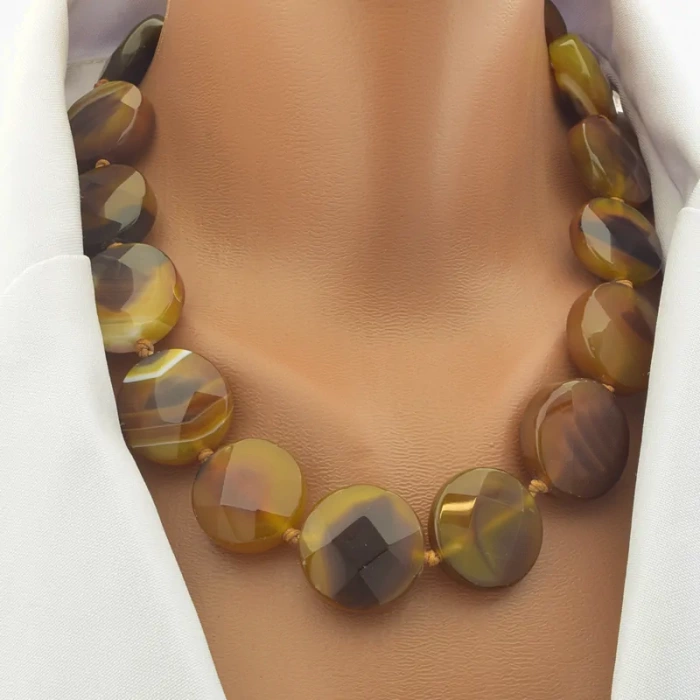 🏷️️ Намисто Агат 48 см. ss_101234