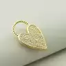 🏷️️ Кулон серце Фіаніт 32х20 (позолота 18к (лимонна)) F-94207