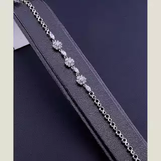 Браслет складний Xuping Фіаніт 19 см (родій)