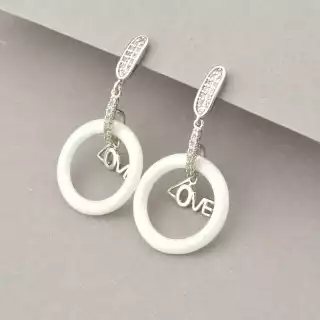 Сережки пусети Xuping Фіаніт (родій)