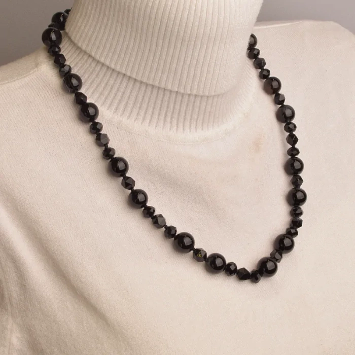 🏷️️ Намисто Агат сталь 55 см. ss_94540