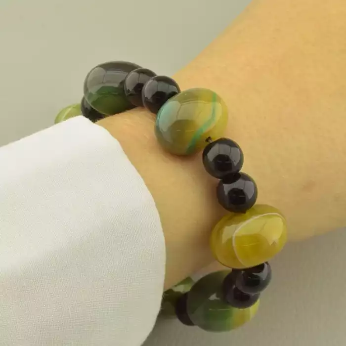 🏷️️ Браслет резинка Агат 18 см. ss_102234