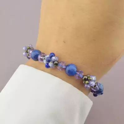 🏷️️ Браслет резинка Самоцвіти 18 см. F-94843