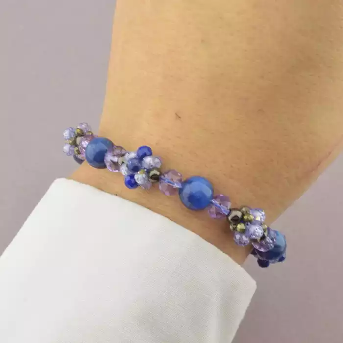 🏷️️ Браслет резинка Самоцвіти 18 см. ss_94843