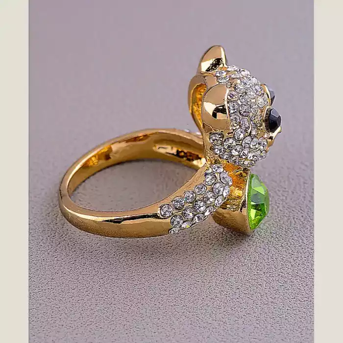 🏷️️ Каблучка емаль панда Сrystal (позолота 18к) ss_45080