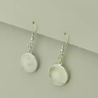 Сережки з підвіскою петля Гірський кришталь 43х18