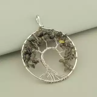 Кулон дерево Раухтопаз 60x50мм.