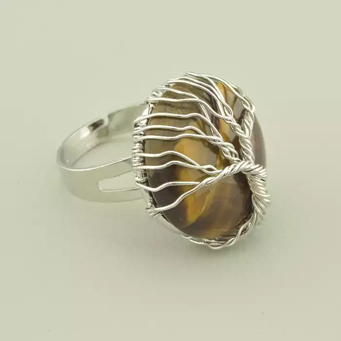 🏷️️ Перстень роз'ємний дерево Тигрове око ss_103682