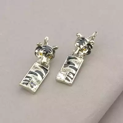 🏷️️ Підвіска + Сережки Abella Фіаніт, емаль 40 см. F-96926