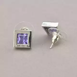 Сережки пусети Фіаніт Saiya (родій)