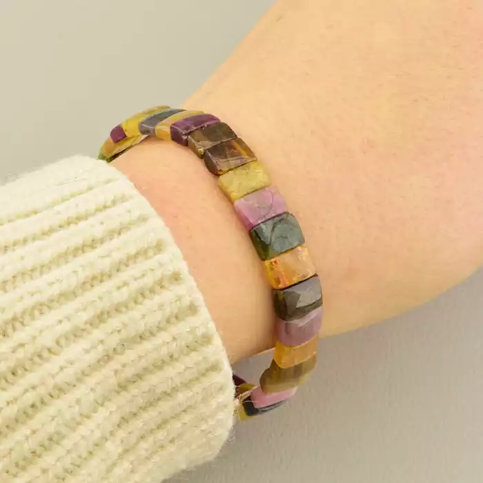 🏷️️ Браслет на резинці Турмалін 17.5 см ss_106567