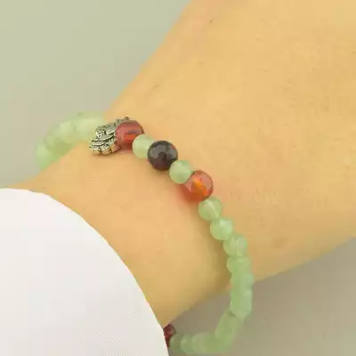 🏷️️ Браслет резинка Нефрит 19 см. F-99150