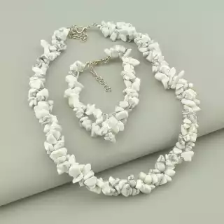 Намисто + Браслет Кахолонг 43 см