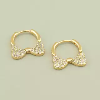 Сережки бантики кільця Xuping Фіаніт (позолота 18к)
