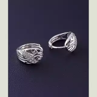 Сережки кільця Xuping Фіаніт (родій)