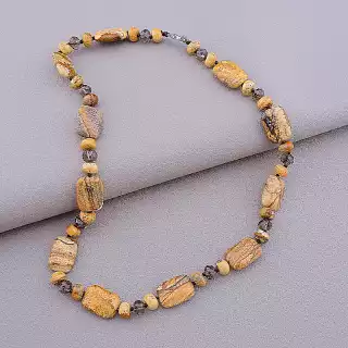 Намисто Яшма, Чеський кришталь 47 см