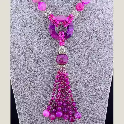 🏷️️ Намисто Агат 62 см F-15924