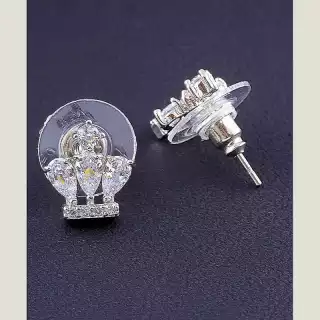 Сережки пусети Big Dipper Фіаніт (родій)