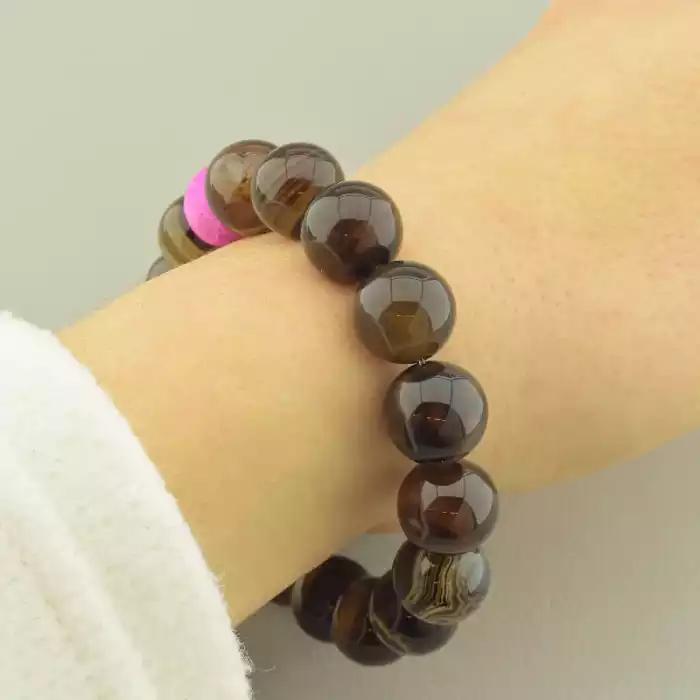 🏷️️ Браслет резинка Агат 18 см. ss_101735