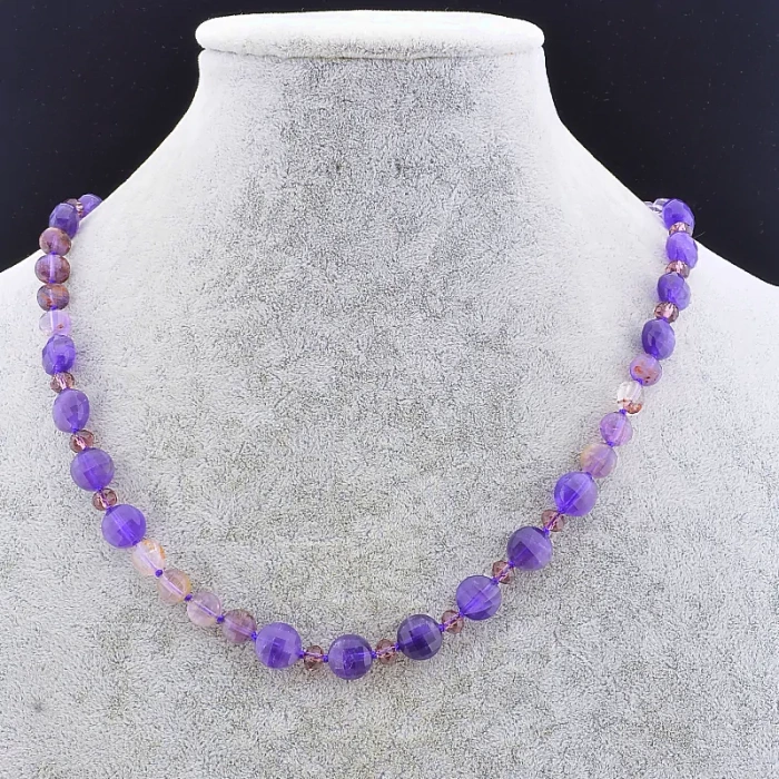 🏷️️ Намисто Аметист, Чеський кришталь 52 см. ss_86498