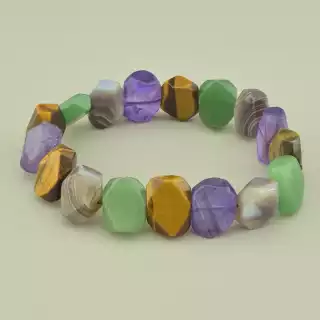 Браслет резинка Самоцвіти 20 см.