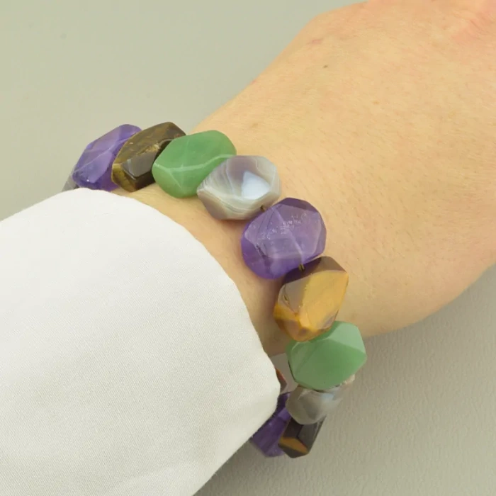 🏷️️ Браслет резинка Самоцвіти 20 см. ss_101935