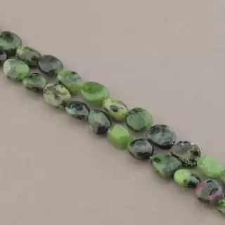 Намистини цоізит 40 см на нитці (натуральне каміння, без застібки)