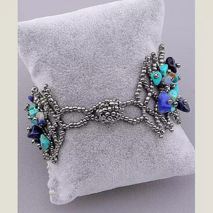 🏷️️ Браслет петля Самоцвіти 17 см ss_67114