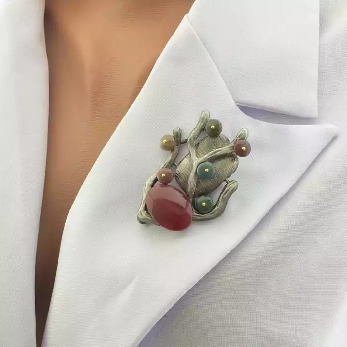 🏷️️ Брошка гілка Агат, Яшма ss_103273