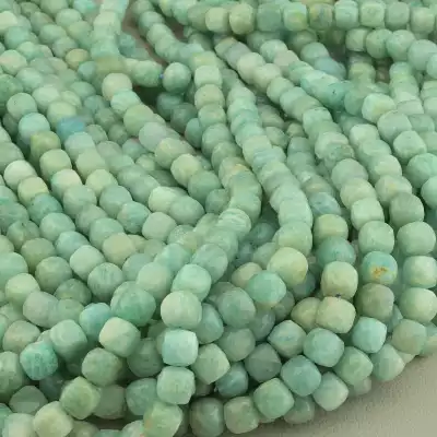 🏷️️ Намистини Амазоніт 38 см. на нитці (натуральне каміння, без застібки) F-103683