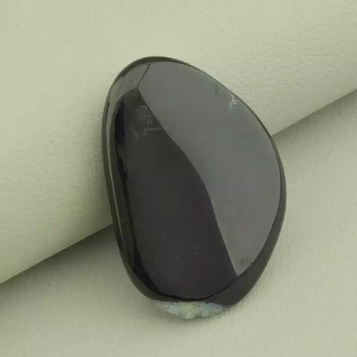 🏷️️ Кабошон агат (43х30 мм, чорний, блакитний, природні дефекти) ss_105034