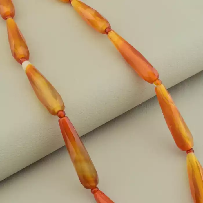 🏷️️ Намисто сердолік (47 см, карабін, сталь, коричневий, срібний) ss_105136