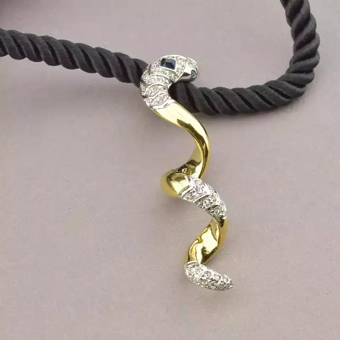 🏷️️ Підвіска змія Winniana Фіаніт 40 см (позолота 18к) ss_90740