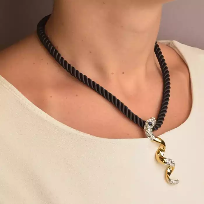 🏷️️ Підвіска змія Winniana Фіаніт 40 см (позолота 18к) ss_90740