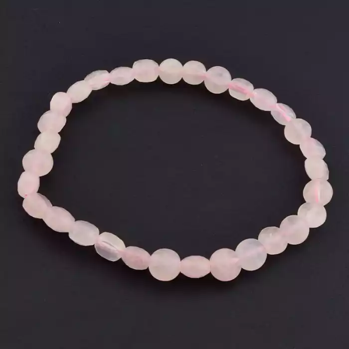 🏷️️ Браслет на резинці Рожевий кварц 18 см F-105851