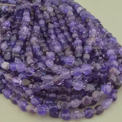 🏷️️ Намистини Аметист 40 см. на нитці (натуральне каміння, без застібки) F-98251
