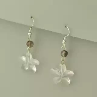 Сережки з підвіскою петля Гірський кришталь, Чеський кришталь