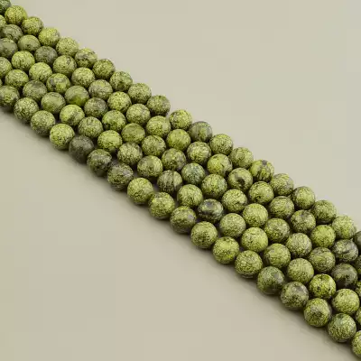 Намистини Змійовик 38 см 10.5 мм. (без застібки)