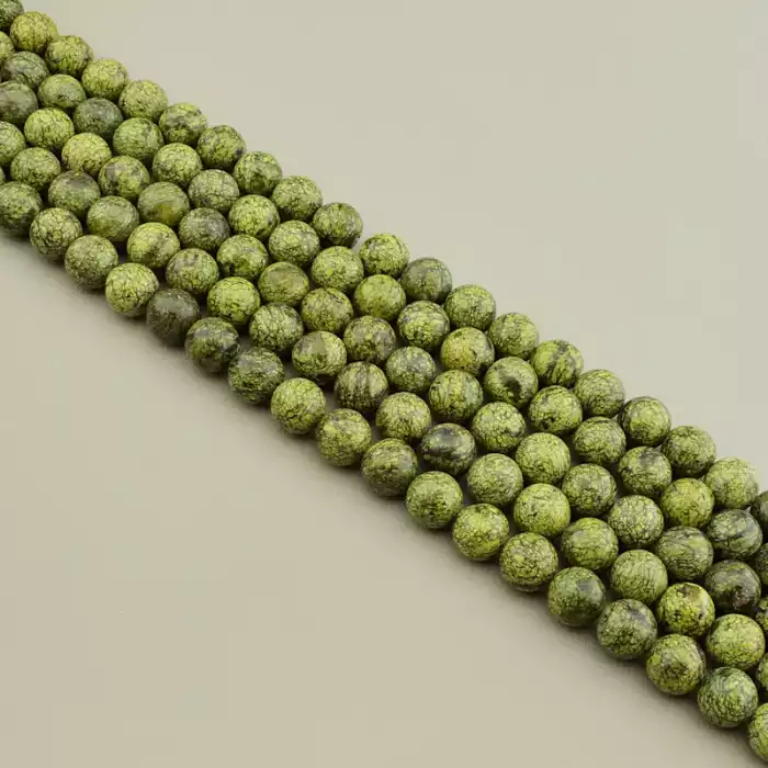 🏷️️ Намистини Змійовик 38 см 10.5 мм. (без застібки) F-106466