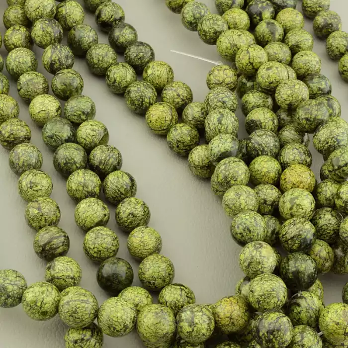 🏷️️ Намистини Змійовик 38 см 10.5 мм. (без застібки) F-106466