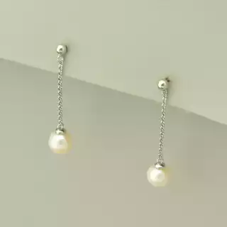 Сережки висюльки пусети Перли (срібло 925 проба)