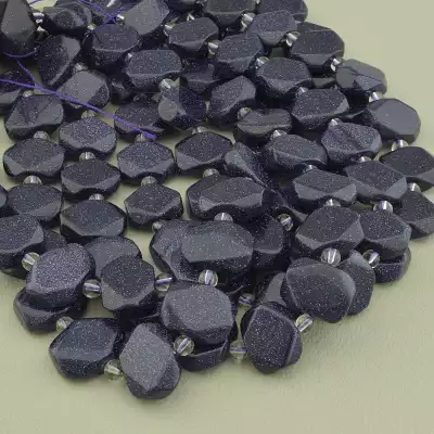 🏷️️ Намистини Каїрська ніч (імітація) 39 см. (без застібки) на нитці F-100394