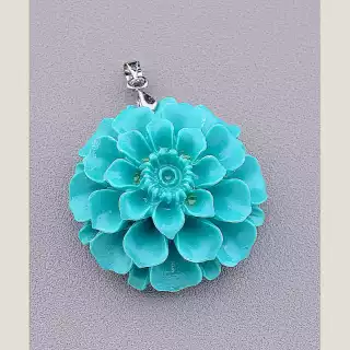 Кулон блакитна квітка полімерна глина