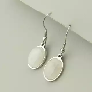 Сережки петля Рожевий кварц